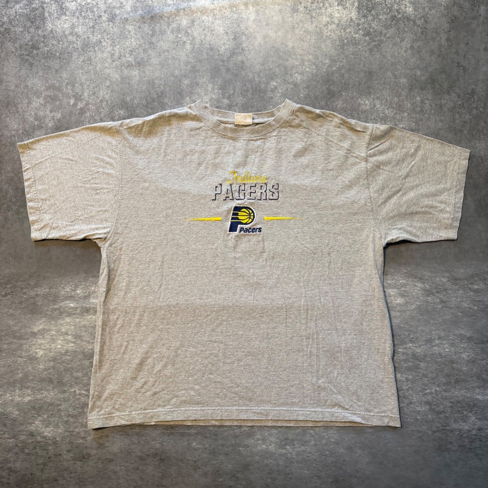 Vintage 90s Pro Edge Indiana Pacers Graphic T-Shirt XL Heather Gray NBA Tee